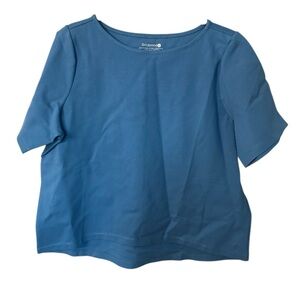 Betabrand Women’s Short Sleeve Scoop Neck Blue Shirt Sz XL NWOT